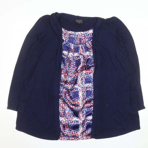 Ann Harvey Women’s Blue Abstract Tunic Blouse Size 24 Plus