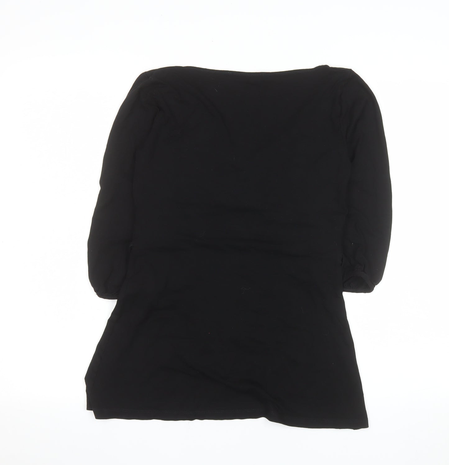Dunnes Stores Women’s Black Wrap V-Neck 3/4 Sleeve Jersey Blouse Size 12