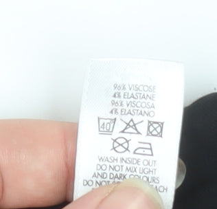 Dunnes Stores Women’s Black Wrap V-Neck 3/4 Sleeve Jersey Blouse Size 12