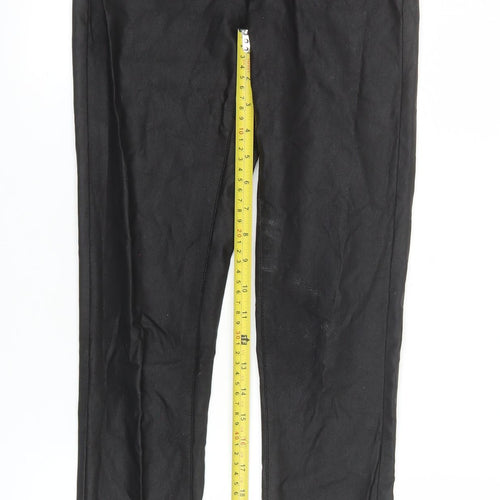 VILA Women's Black Skinny Faux Leather Look Stretch Trousers S