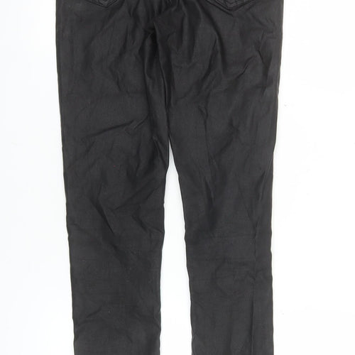 VILA Women's Black Skinny Faux Leather Look Stretch Trousers S