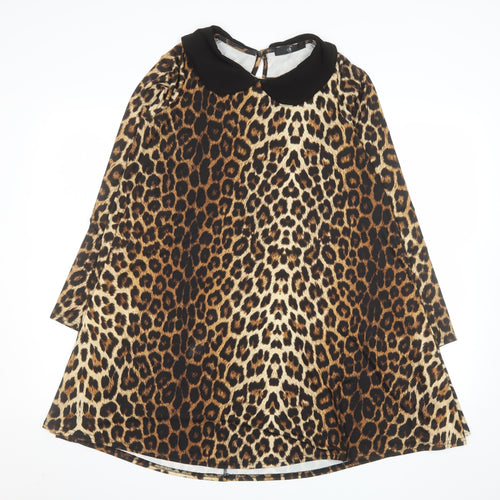 Fearne Cotton Women’s Brown Leopard Print Shift Dress Size 10