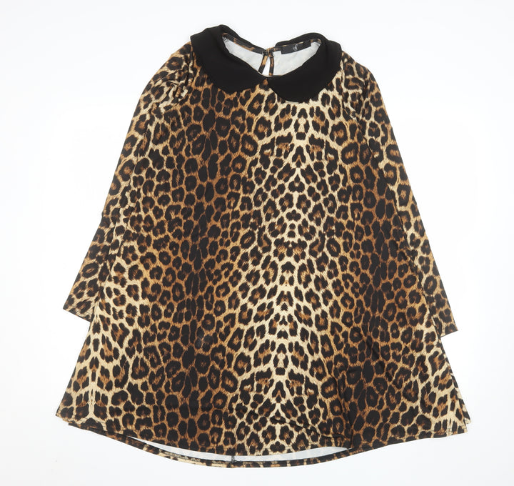 Fearne Cotton Women’s Brown Leopard Print Shift Dress Size 10