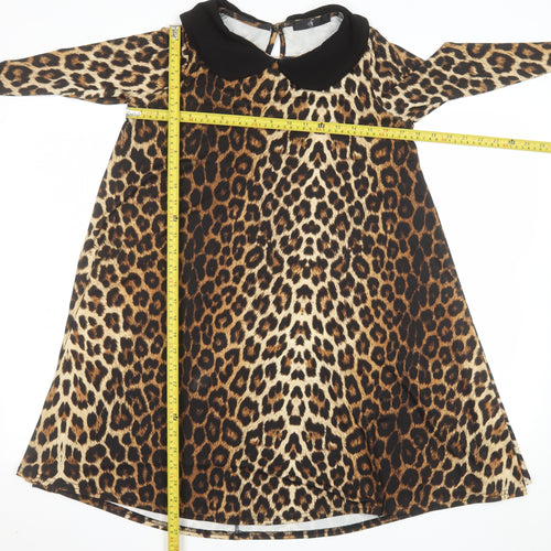 Fearne Cotton Women’s Brown Leopard Print Shift Dress Size 10