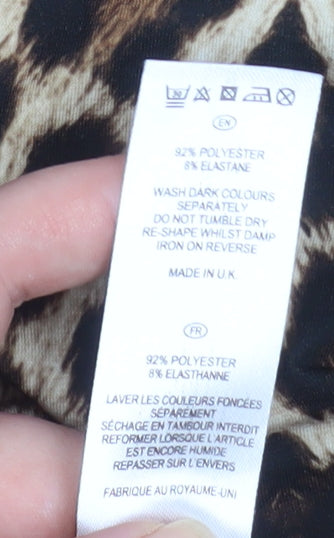 Fearne Cotton Women’s Brown Leopard Print Shift Dress Size 10