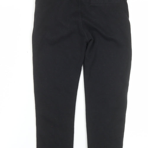 F&F Boys Black Jogger Trousers 7-8 Years Cotton Blend Zip Pockets