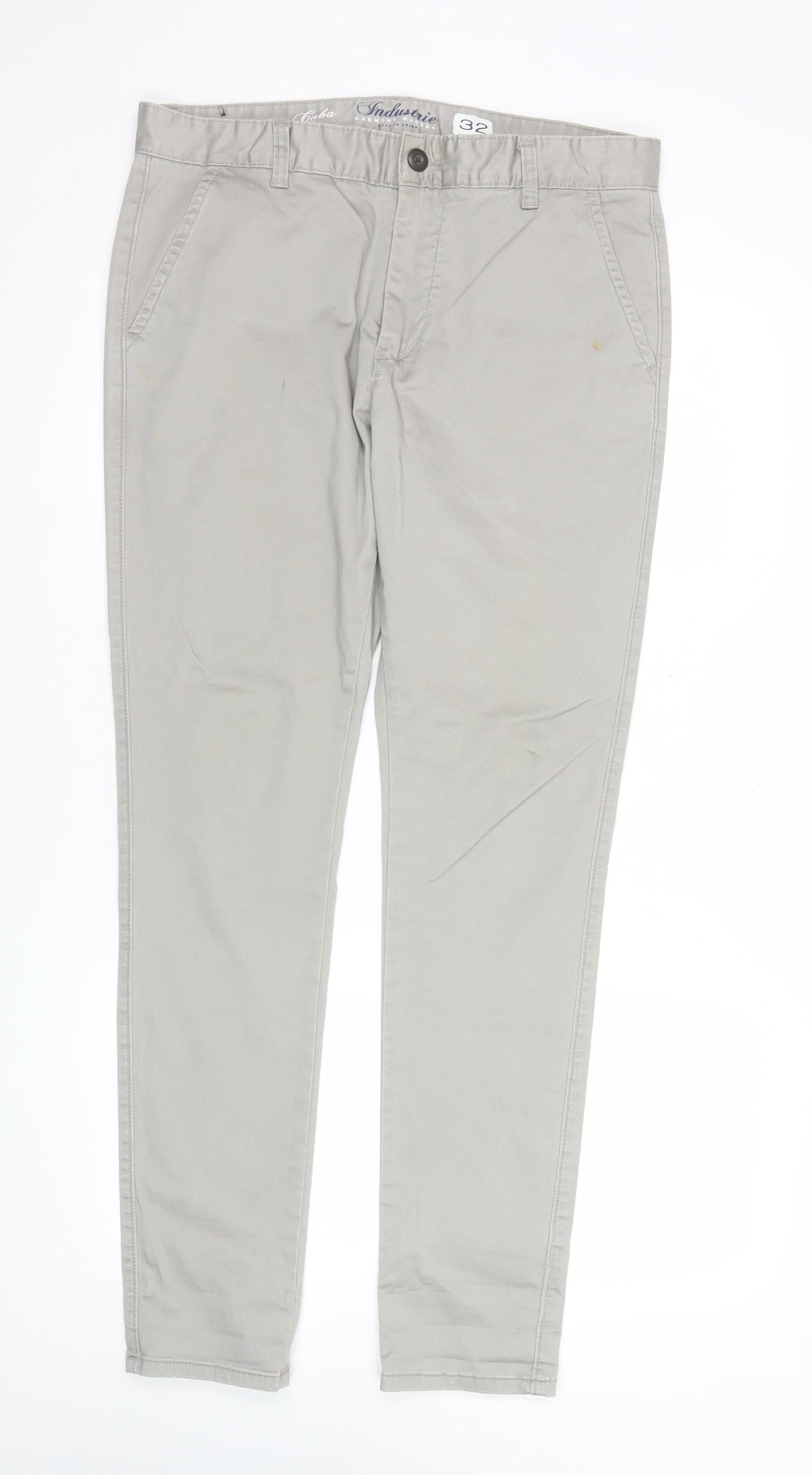 Industrie Men Beige Slim Fit Chino Trousers Size 32