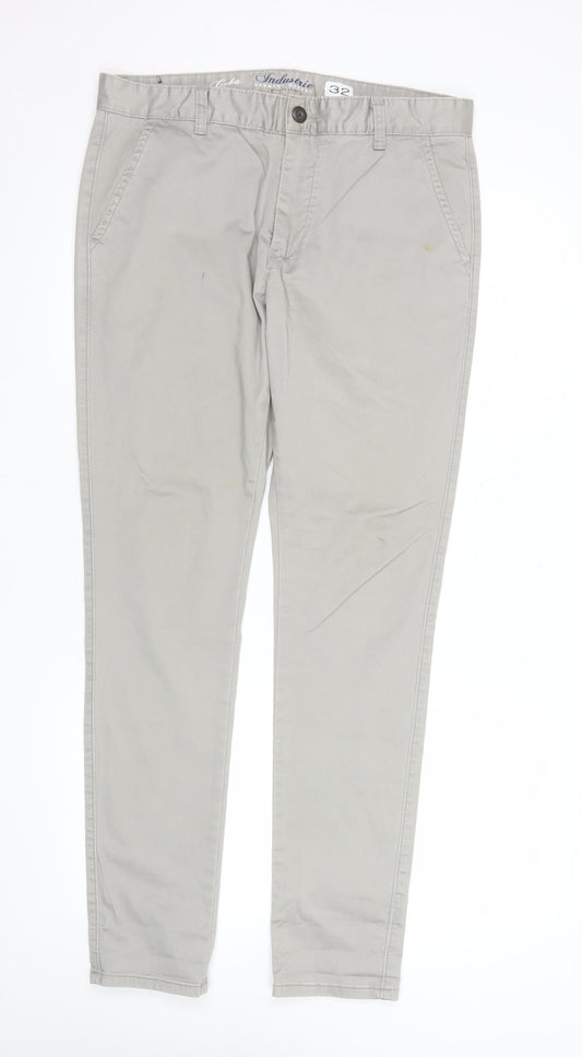 Industrie Men Beige Slim Fit Chino Trousers Size 32