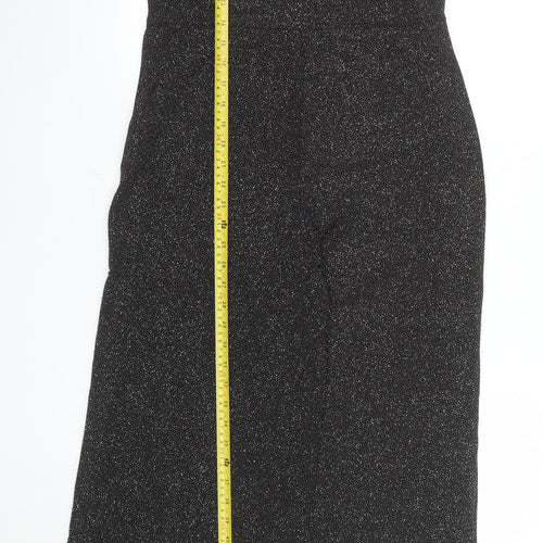 Lefties Women Black Sparkly Wide-Leg Jumpsuit L Shimmer Party Outfit