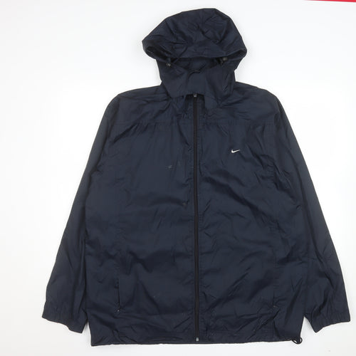 Nike Men's Blue Lightweight Hooded Windbreaker Jacket L