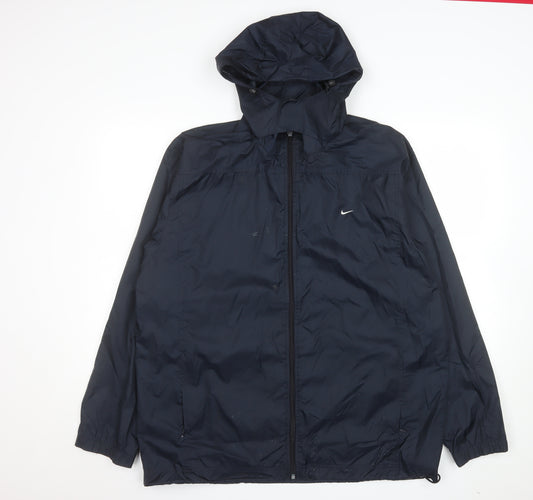 Nike Men's Blue Lightweight Hooded Windbreaker Jacket L