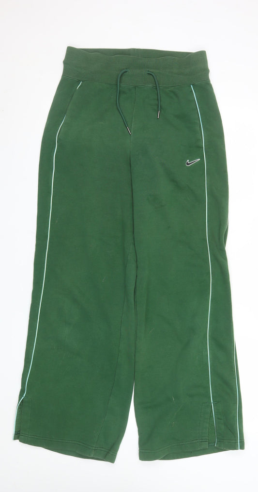 Nike Women's Green Fleece Sweatpants Small Elastic Waist