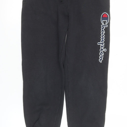 Champion Boys Black Jogger Trousers 11-12 Years Fleece Lined Activewear