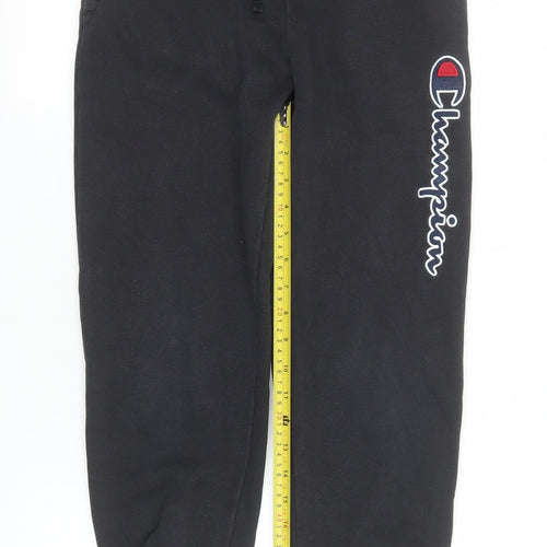 Champion Boys Black Jogger Trousers 11-12 Years Fleece Lined Activewear