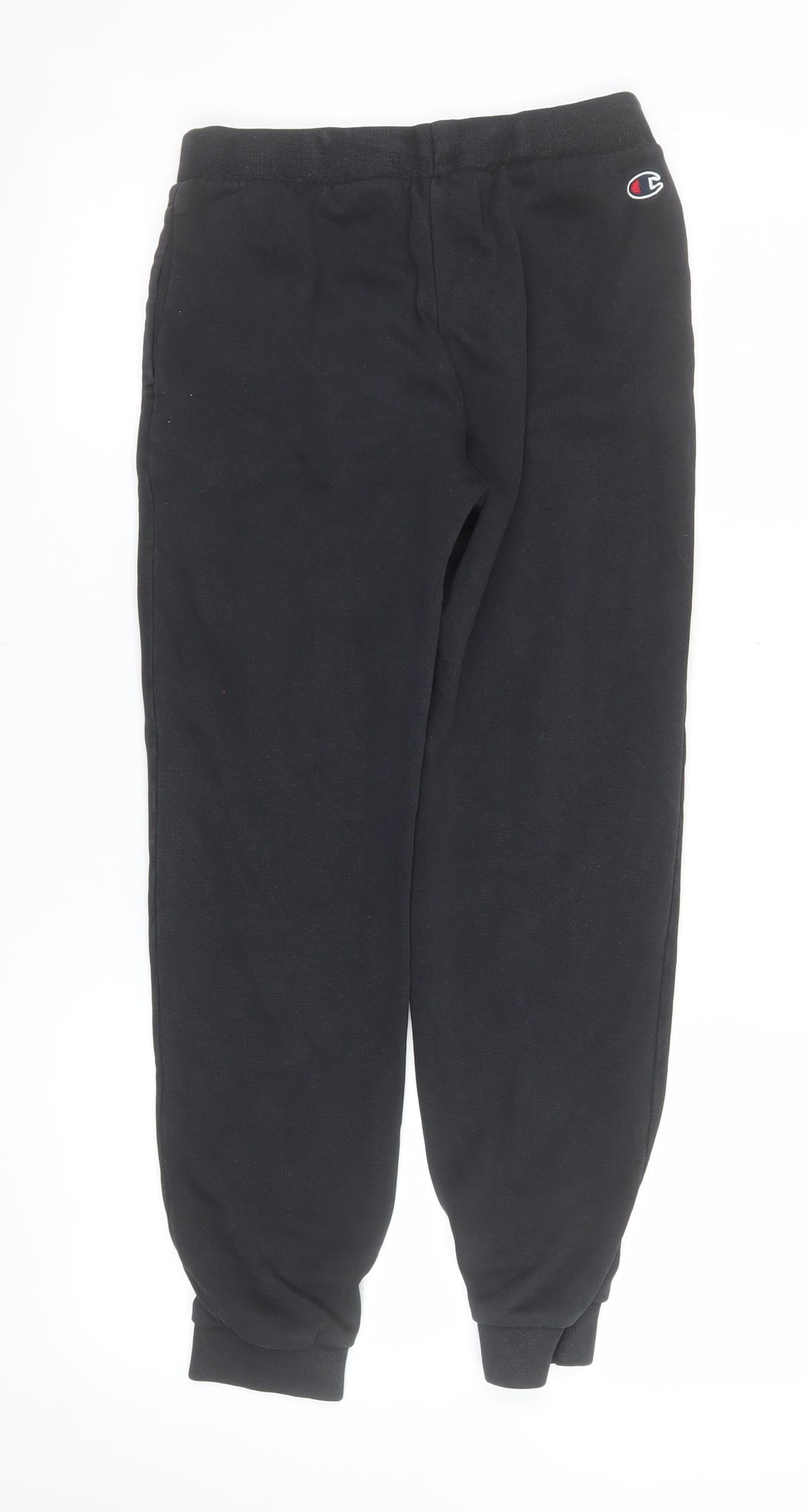 Champion Boys Black Jogger Trousers 11-12 Years Fleece Lined Activewear