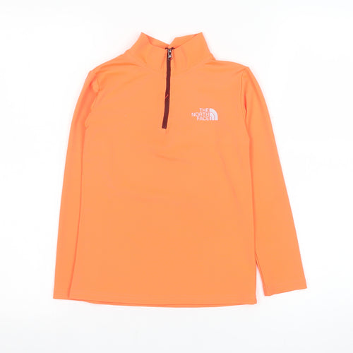 The North Face Boys Orange 10 Years 1/4 Zip Performance Sweatshirt