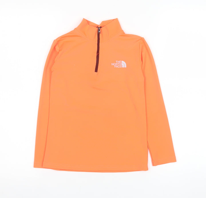 The North Face Boys Orange 10 Years 1/4 Zip Performance Sweatshirt