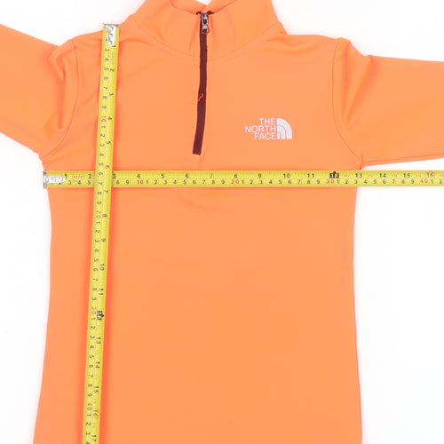 The North Face Boys Orange 10 Years 1/4 Zip Performance Sweatshirt