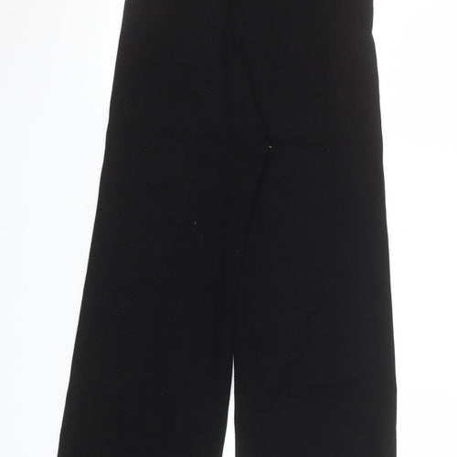 Stradivarius Women's Black Wide-Leg Knit Trousers Size S