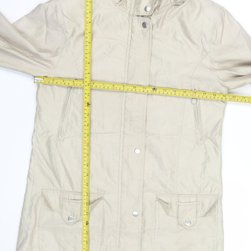Finesse Women’s Beige Hooded Anorak Jacket Size 10 Water Resistant