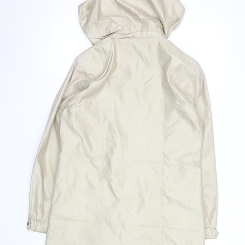 Finesse Women’s Beige Hooded Anorak Jacket Size 10 Water Resistant