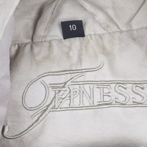 Finesse Women’s Beige Hooded Anorak Jacket Size 10 Water Resistant