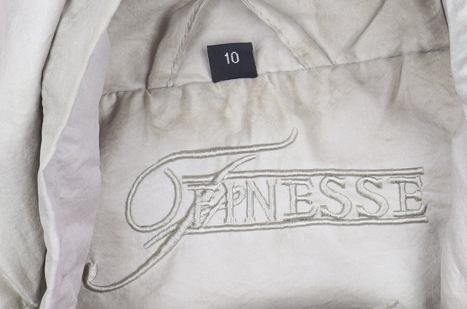 Finesse Women’s Beige Hooded Anorak Jacket Size 10 Water Resistant