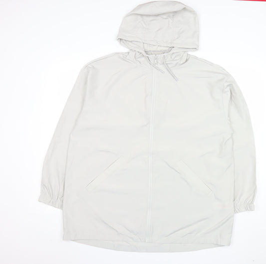 Primark Cares Women's White Hooded Lightweight Rain Jacket M