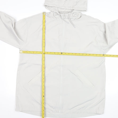 Primark Cares Women's White Hooded Lightweight Rain Jacket M
