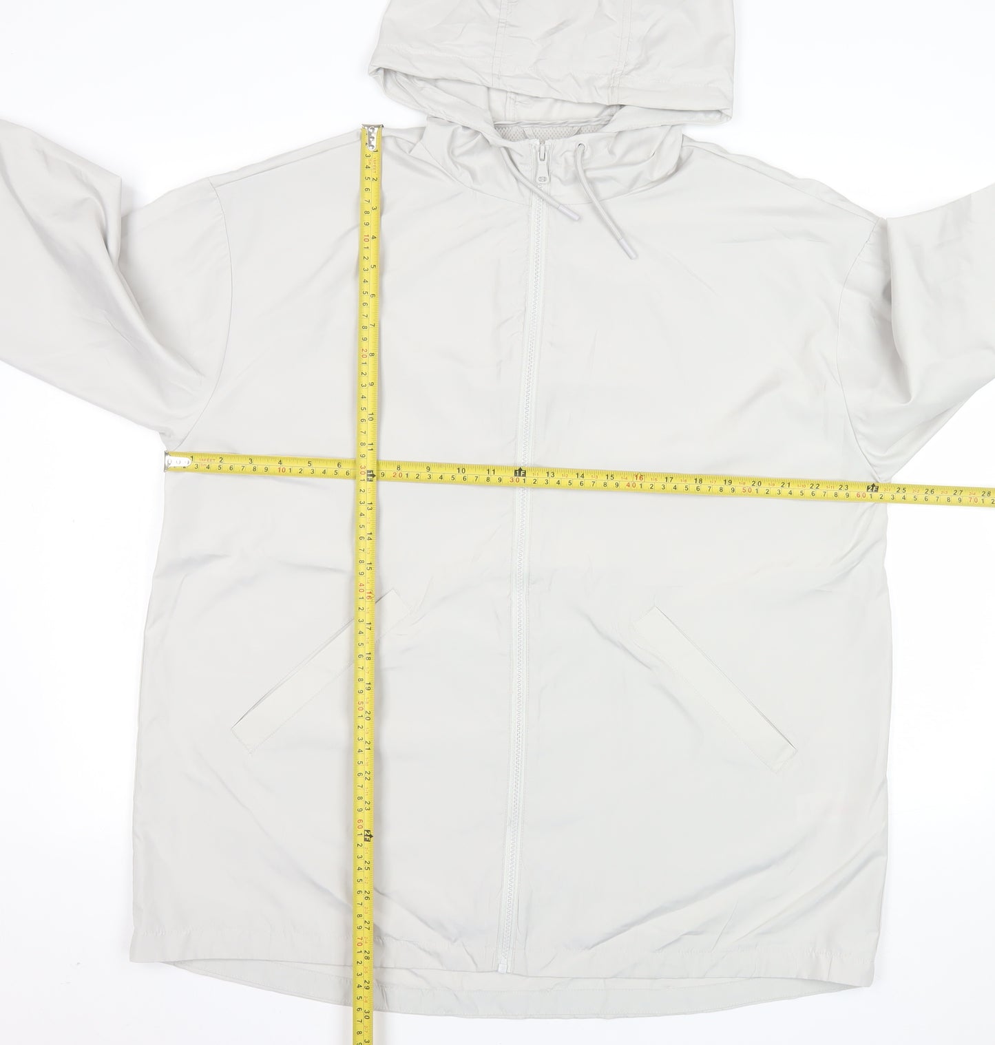 Primark Cares Women's White Hooded Lightweight Rain Jacket M