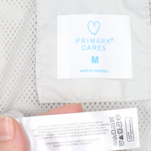 Primark Cares Women's White Hooded Lightweight Rain Jacket M