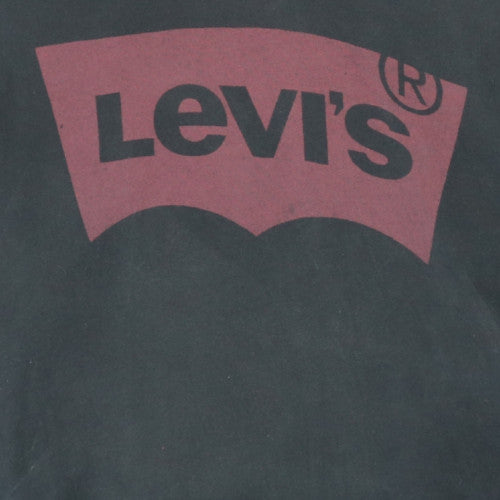 Levi's Men's Black Pullover Hoodie Small Regular Fit Fleece Logo