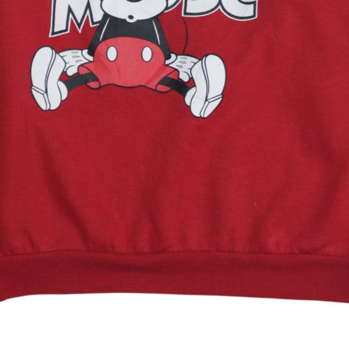 Disney Women Red Mickey Mouse Pullover Sweatshirt Size L 14/16