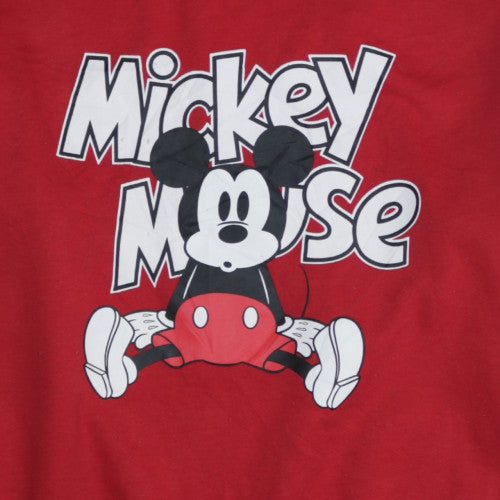 Disney Women Red Mickey Mouse Pullover Sweatshirt Size L 14/16