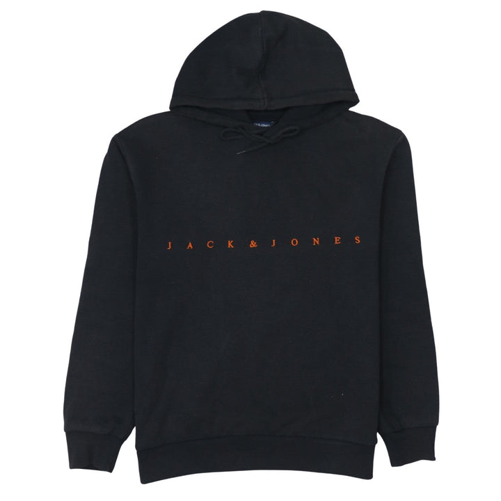 Jack & Jones Men's Black Pullover Hoodie L Classic Logo Fleece