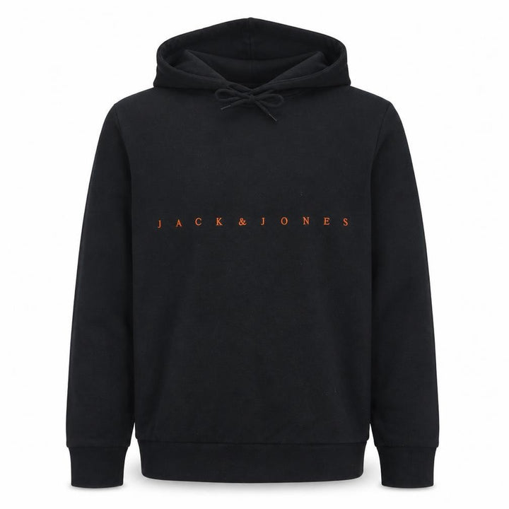 Jack & Jones Men's Black Pullover Hoodie L Classic Logo Fleece