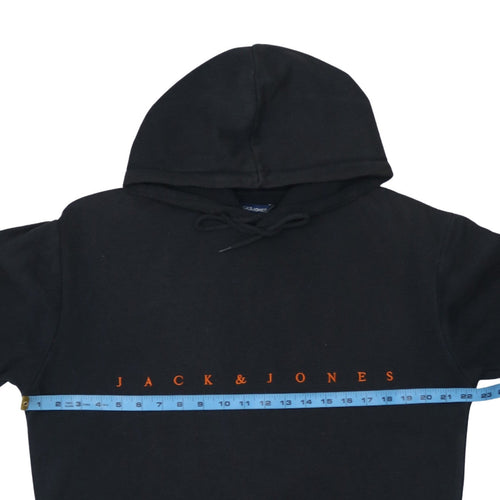 Jack & Jones Men's Black Pullover Hoodie L Classic Logo Fleece