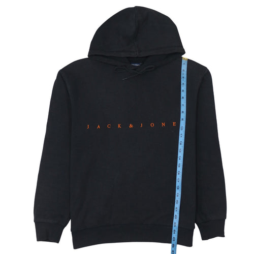 Jack & Jones Men's Black Pullover Hoodie L Classic Logo Fleece