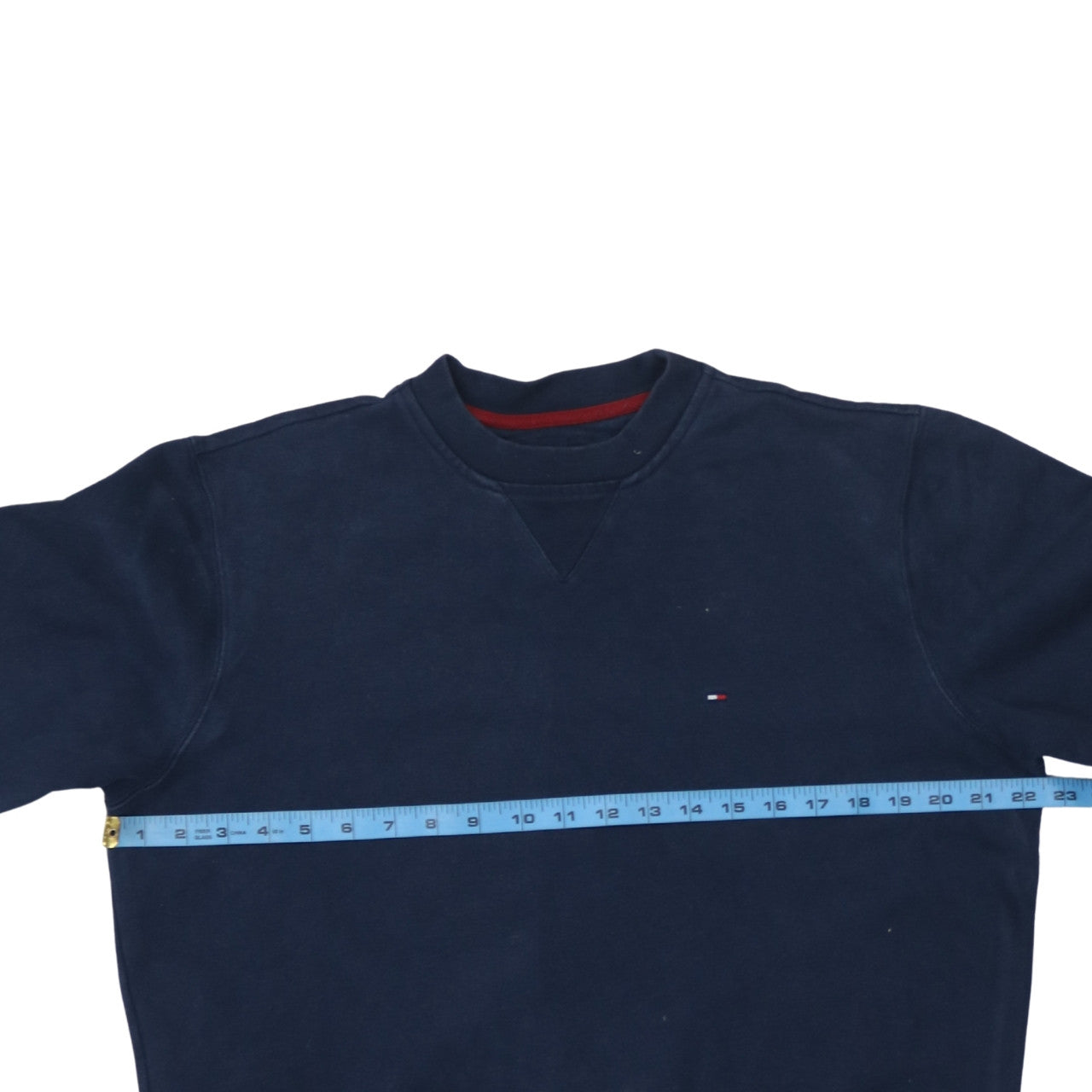 Tommy Hilfiger Men's Blue Crew Neck Pullover Sweatshirt Small