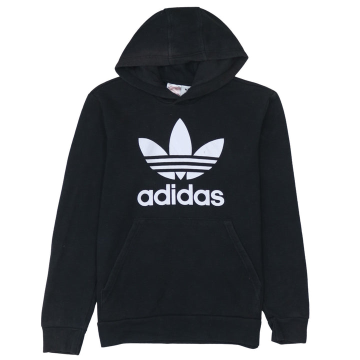 Adidas Boys Black Pullover Hoodie 13-14 Years Regular Fit Fleece Sweatshirt