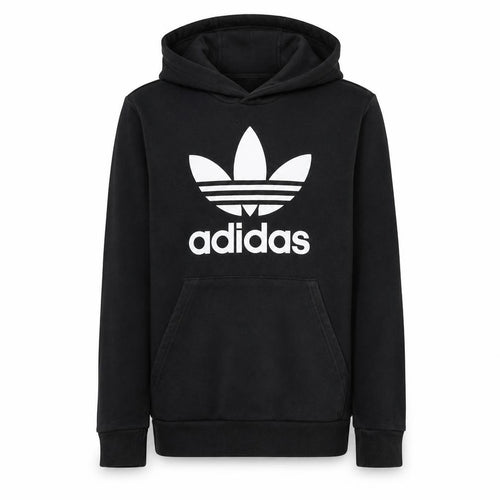 Adidas Boys Black Pullover Hoodie 13-14 Years Regular Fit Fleece Sweatshirt