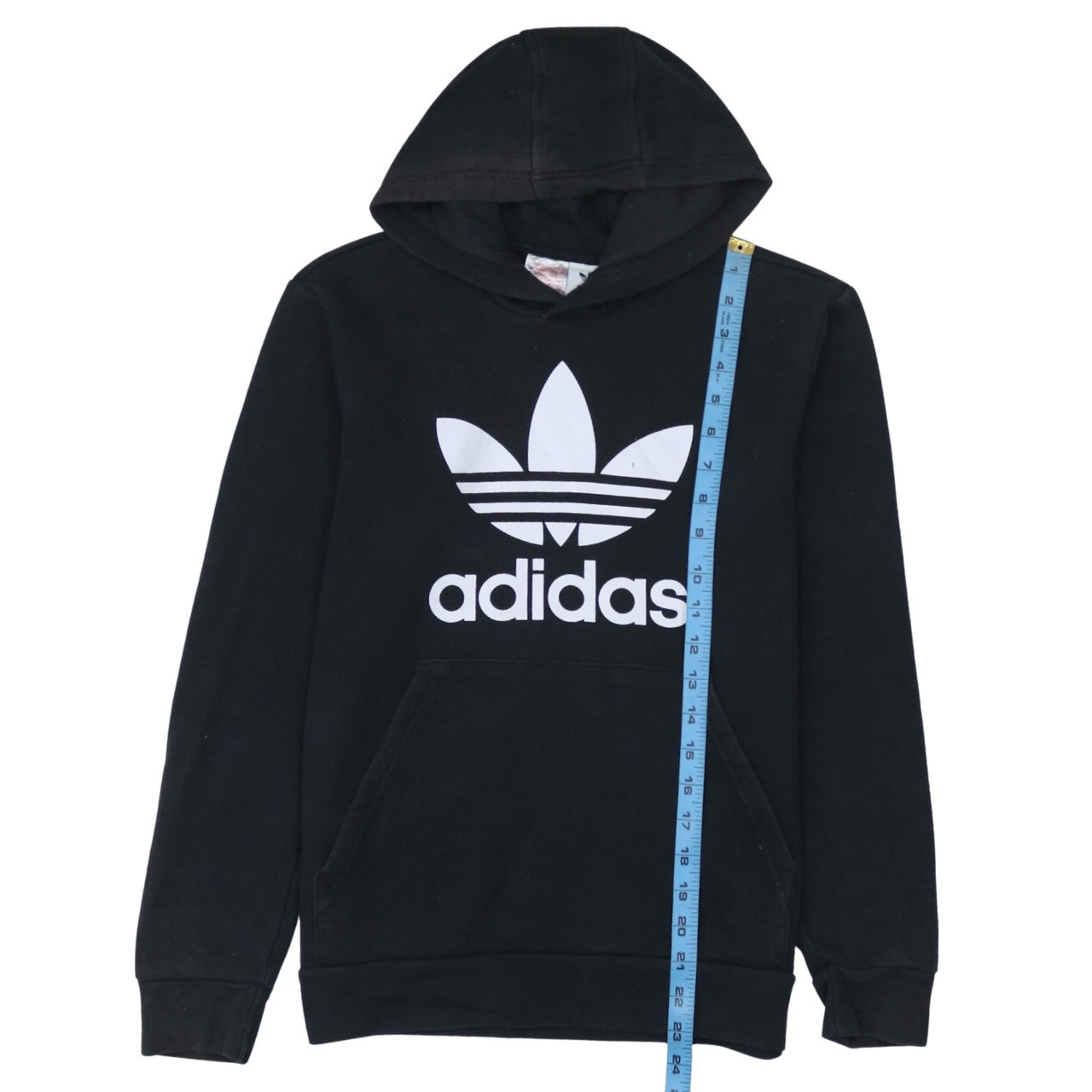 Adidas Boys Black Pullover Hoodie 13-14 Years Regular Fit Fleece Sweatshirt