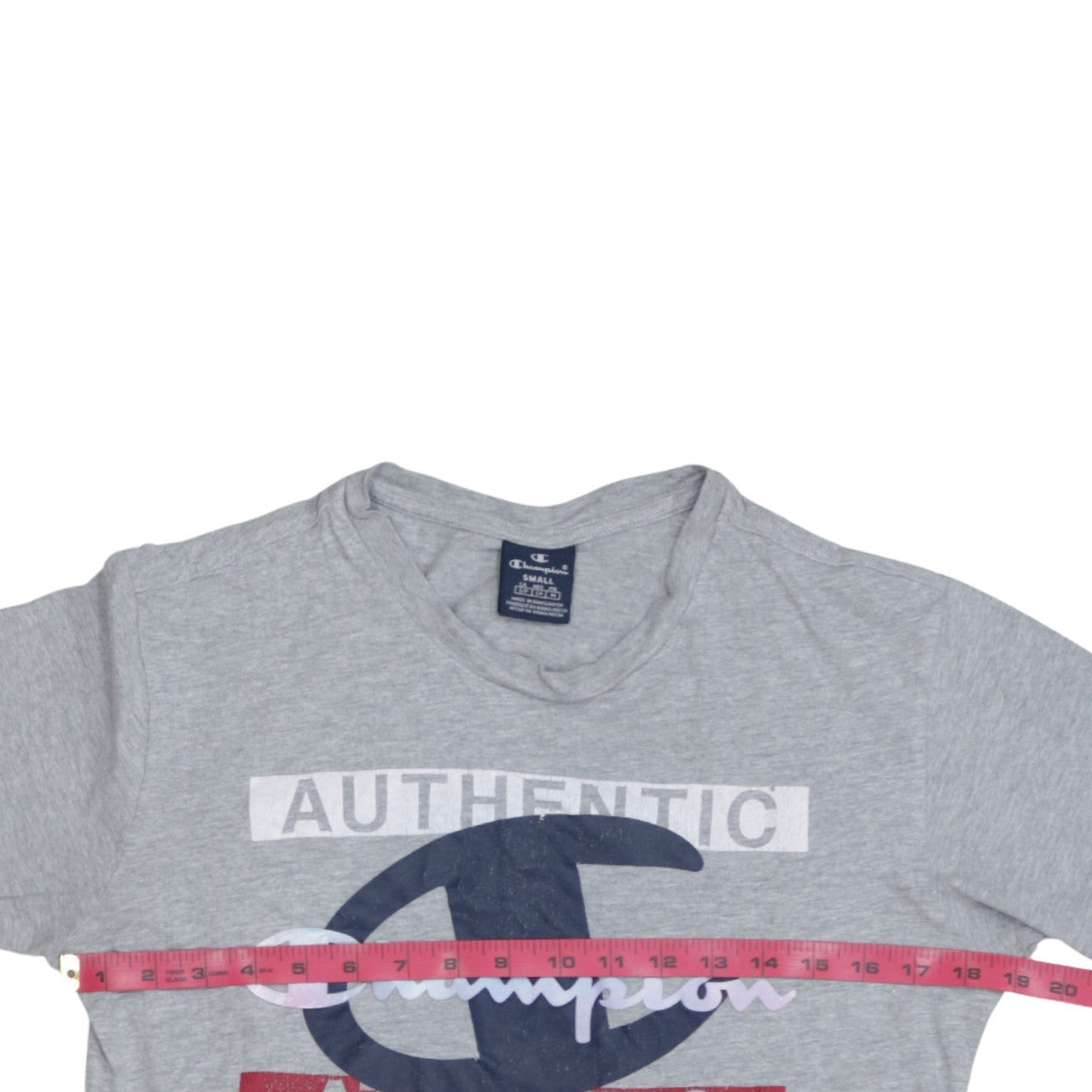 Champion Men’s Grey Athletic Graphic Crew Neck T-Shirt Small