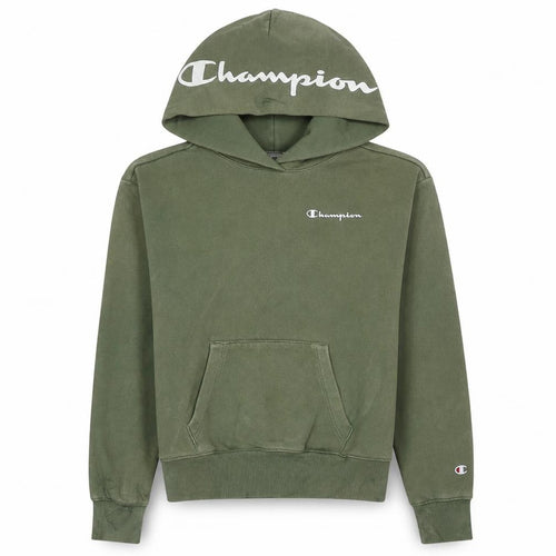 Champion Womens Khaki Green Pullover Hoodie XS Cotton Blend Logo