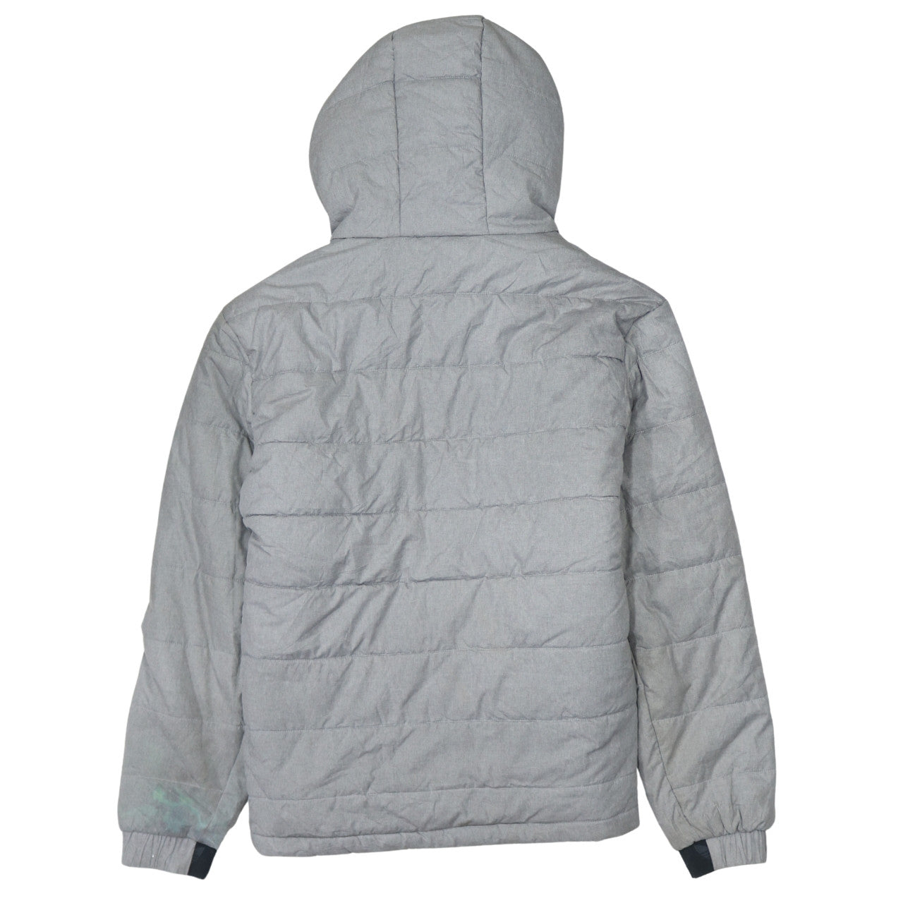 Adidas Mens Grey Hooded Puffer Jacket Size S Lightweight Winter Coat