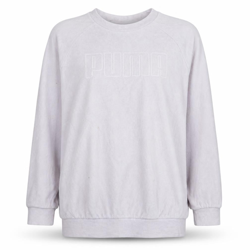 Front view of Puma Women's Pink Logo Pullover Sweatshirt, size 12