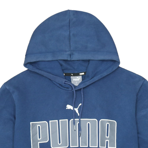 Puma Men's Blue XL Pullover Hoodie with Logo Graphic Print