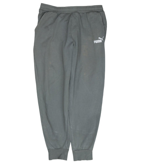 Puma Men's Grey Fleece Jogger Trousers XL Regular Fit