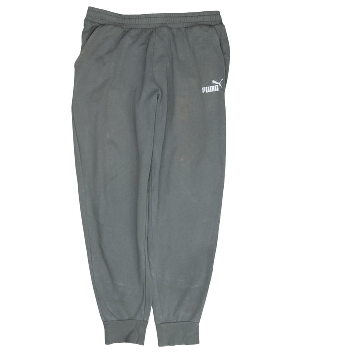 Puma Men's Grey Fleece Jogger Trousers XL Regular Fit