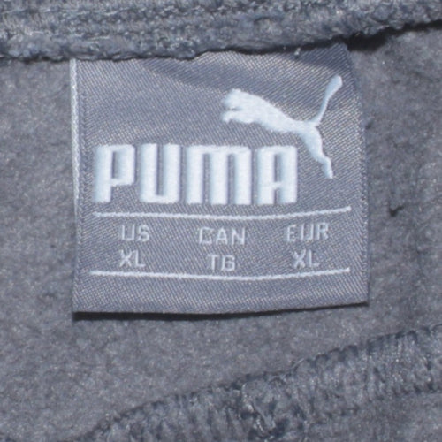 Puma Men's Grey Fleece Jogger Trousers XL Regular Fit